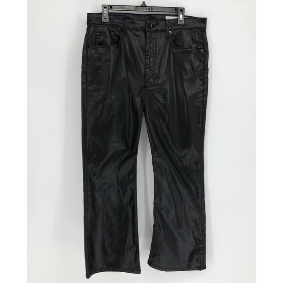 RAG & BONE Womens Casey Jeans Size 33 Coated Black High Rise Flare Ankle NWT - Picture 4 of 10